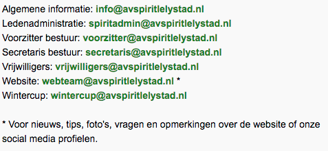 Email adressen